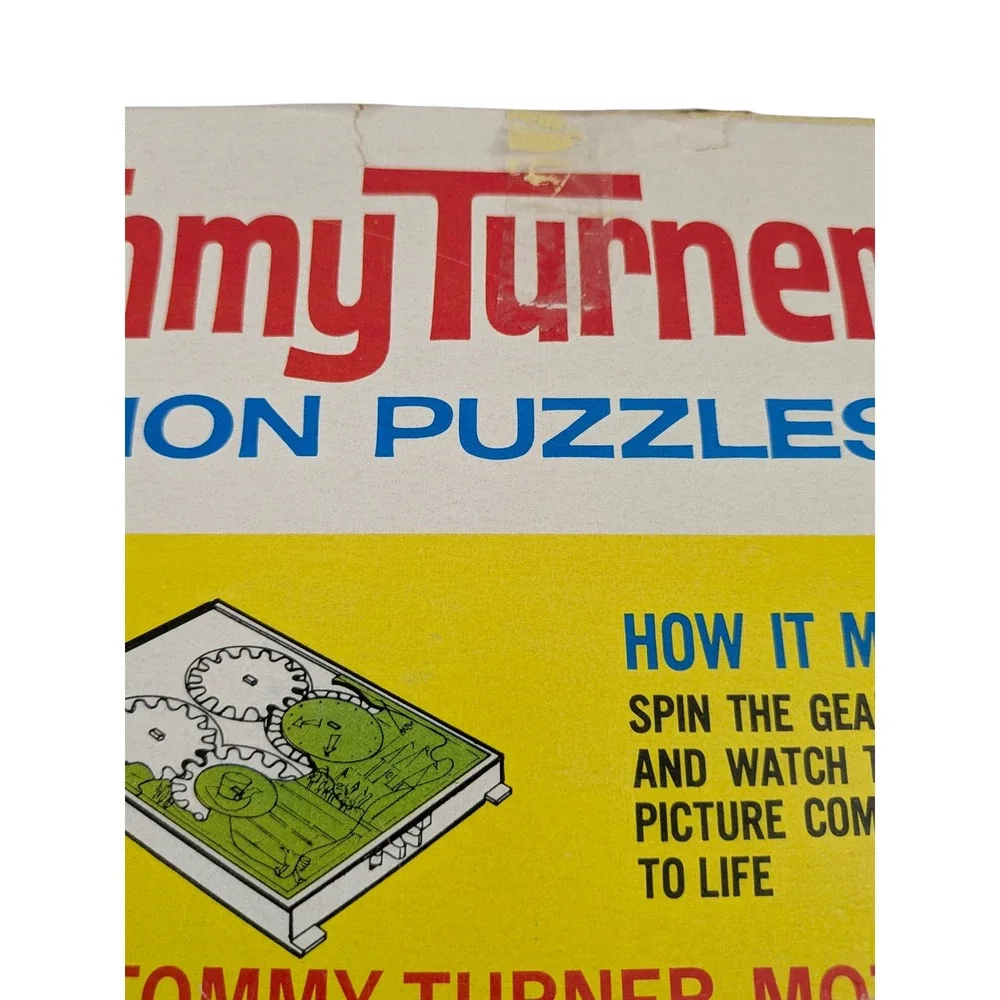 Vintage 1965 Tommy Turner 3 Motion Puzzles Gilbert Nursery Rhymes Set No 1